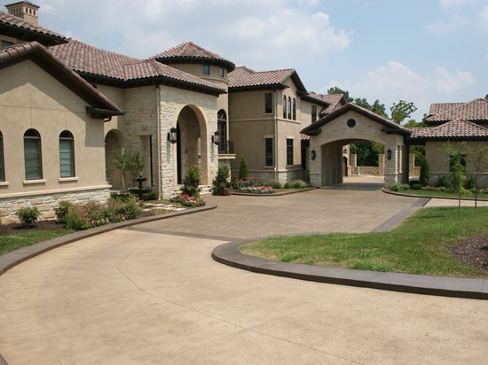 stained concrete driveway