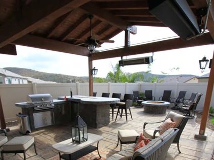 Concrete Patio Replicates Travertine