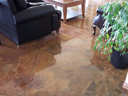 Stained concrete floor