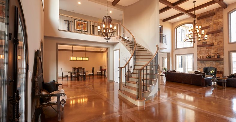 Stained Concrete, Walnut Inlays
Concrete Floors
Hyde Concrete
Pasadena, MD