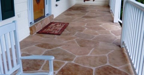 Stained, Stamped, Rocking Chair, Porchswing, Concrete Floors, Sundek of Washington, Chantilly, VA