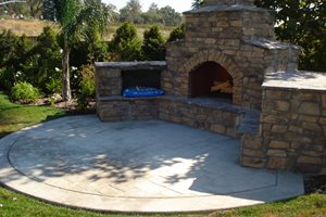 stained concrete patio before