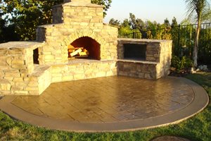 stained concrete patio after