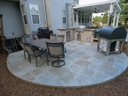 Stamped Patio with Fire Pit